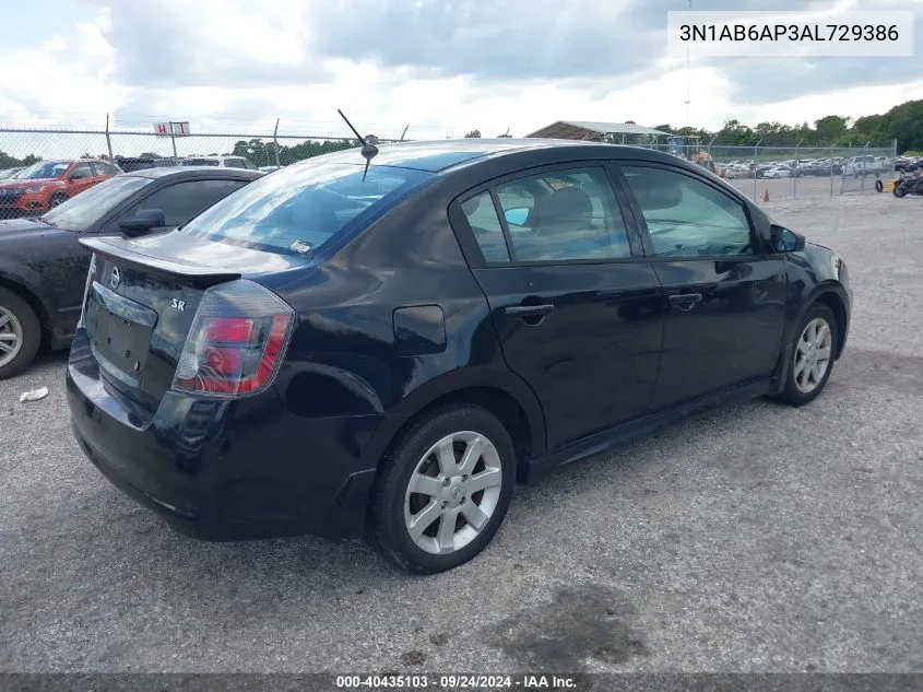 2010 Nissan Sentra 2.0Sr VIN: 3N1AB6AP3AL729386 Lot: 40435103