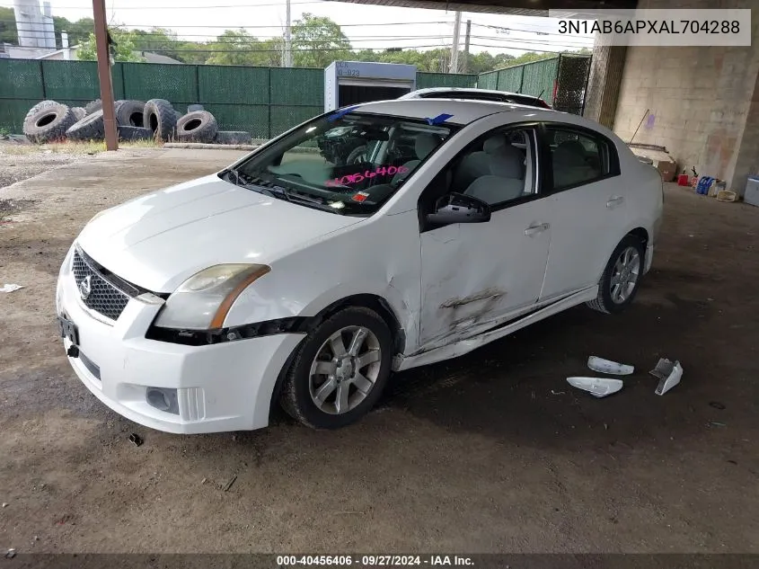 2010 Nissan Sentra 2.0Sr VIN: 3N1AB6APXAL704288 Lot: 40456406