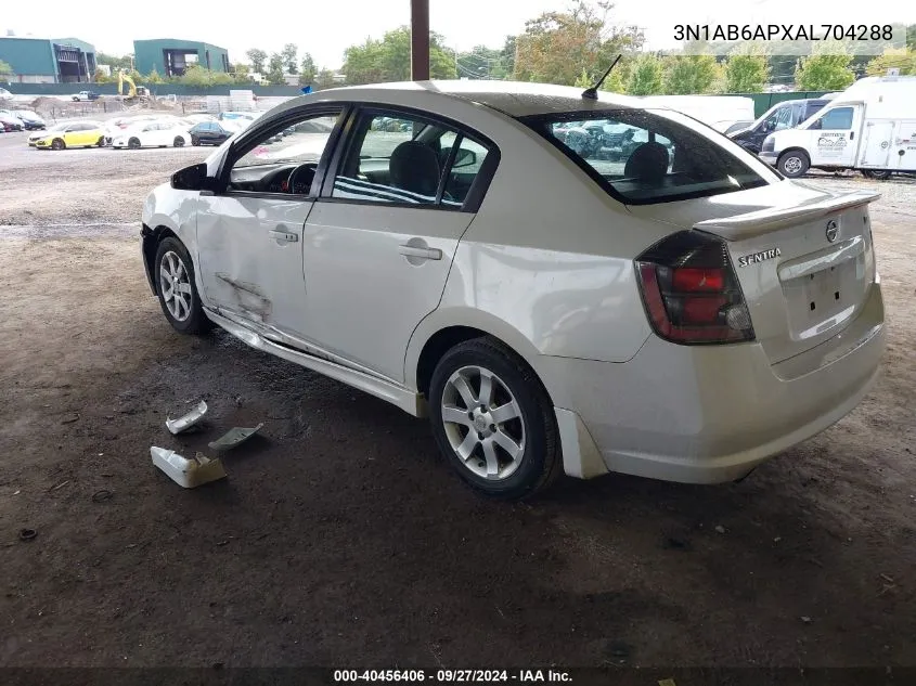 2010 Nissan Sentra 2.0Sr VIN: 3N1AB6APXAL704288 Lot: 40456406