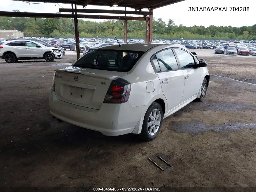 2010 Nissan Sentra 2.0Sr VIN: 3N1AB6APXAL704288 Lot: 40456406