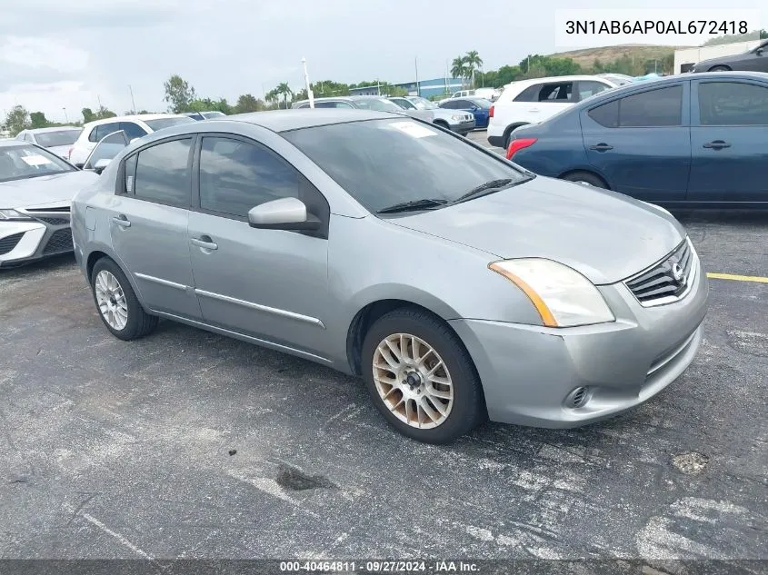 2010 Nissan Sentra 2.0S VIN: 3N1AB6AP0AL672418 Lot: 40464811