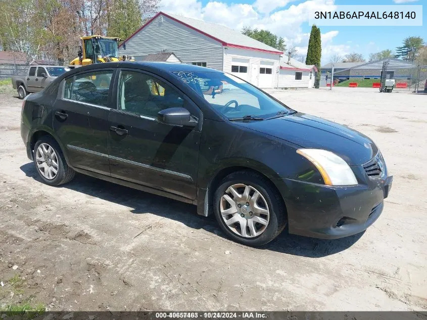 2010 Nissan Sentra 2.0S VIN: 3N1AB6AP4AL648140 Lot: 40657463