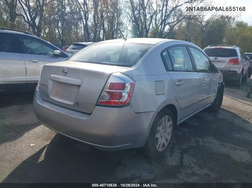 2010 Nissan Sentra 2.0S VIN: 3N1AB6AP6AL655168 Lot: 40710638