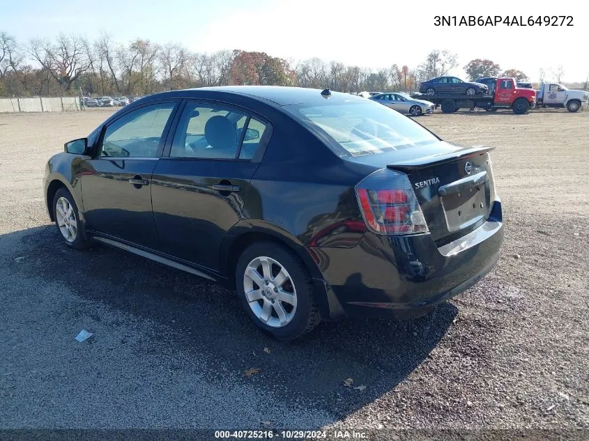 2010 Nissan Sentra 2.0Sr VIN: 3N1AB6AP4AL649272 Lot: 40725216