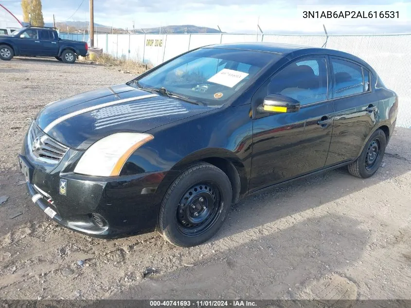 2010 Nissan Sentra 2.0 VIN: 3N1AB6AP2AL616531 Lot: 40741693