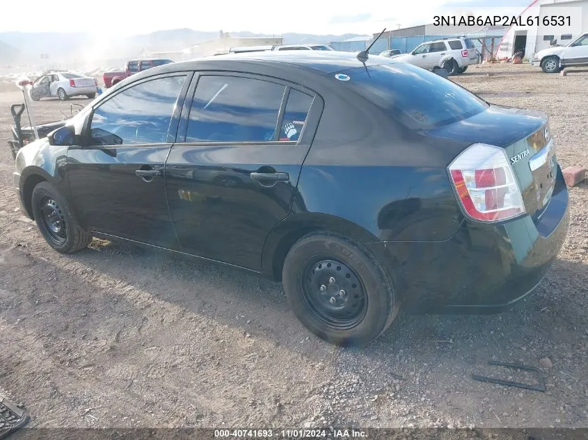 2010 Nissan Sentra 2.0 VIN: 3N1AB6AP2AL616531 Lot: 40741693