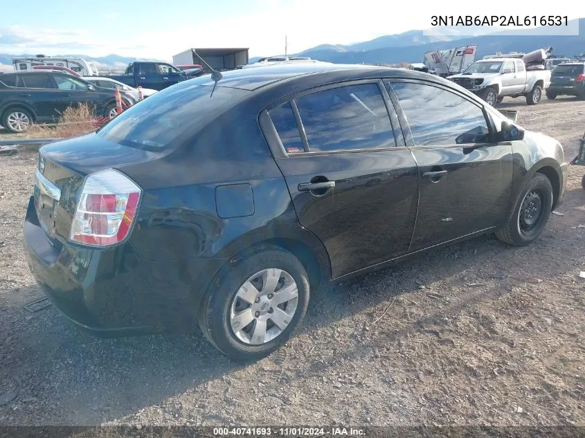 2010 Nissan Sentra 2.0 VIN: 3N1AB6AP2AL616531 Lot: 40741693