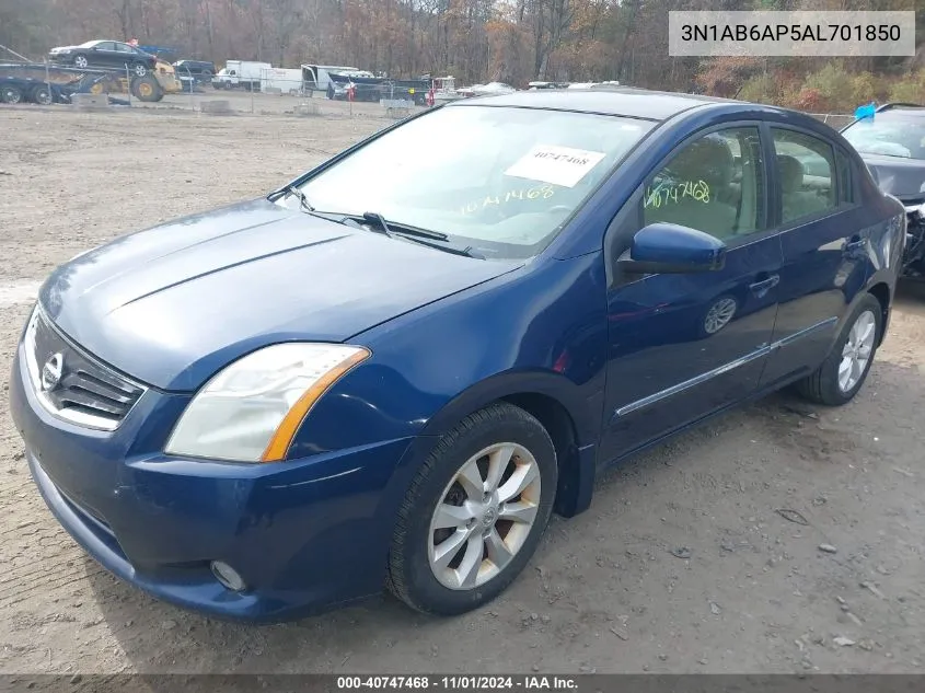 2010 Nissan Sentra 2.0Sl VIN: 3N1AB6AP5AL701850 Lot: 40747468