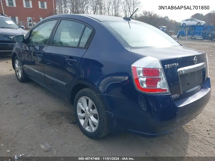 2010 Nissan Sentra 2.0Sl VIN: 3N1AB6AP5AL701850 Lot: 40747468