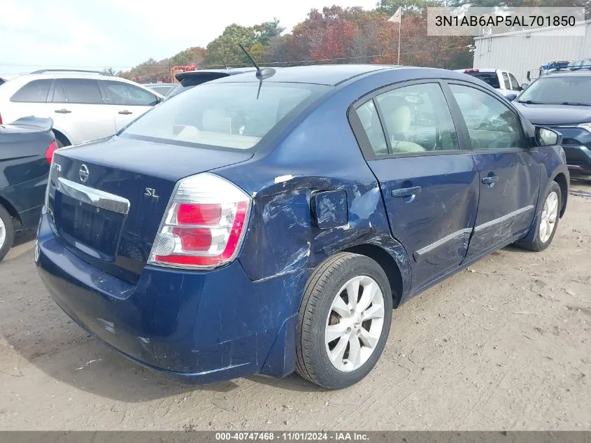 2010 Nissan Sentra 2.0Sl VIN: 3N1AB6AP5AL701850 Lot: 40747468