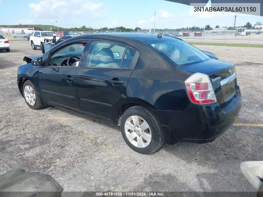 2010 Nissan Sentra 2.0 VIN: 3N1AB6AP3AL601150 Lot: 40761828