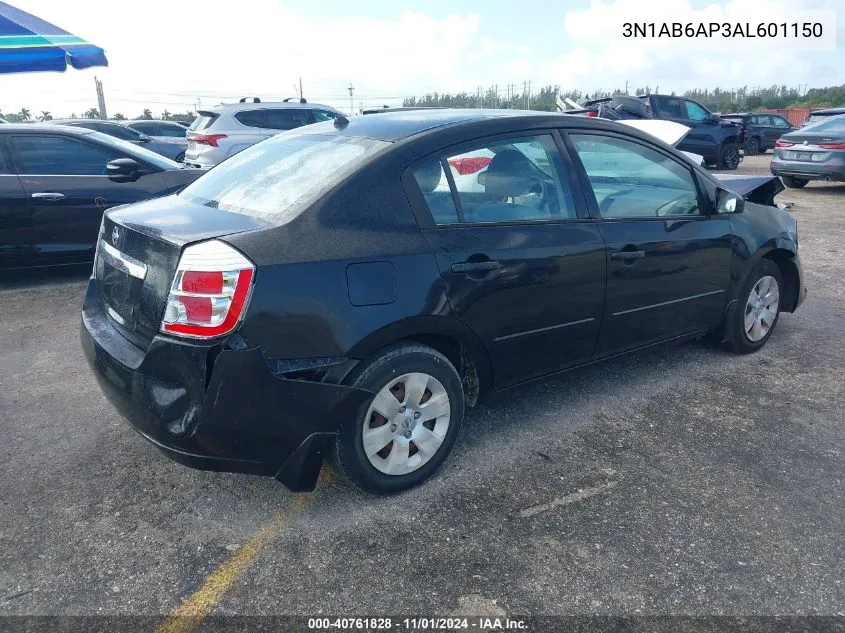 2010 Nissan Sentra 2.0 VIN: 3N1AB6AP3AL601150 Lot: 40761828