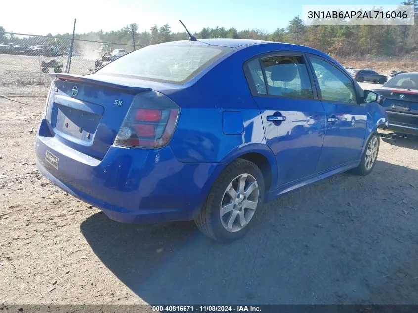 2010 Nissan Sentra 2.0Sr VIN: 3N1AB6AP2AL716046 Lot: 40816671