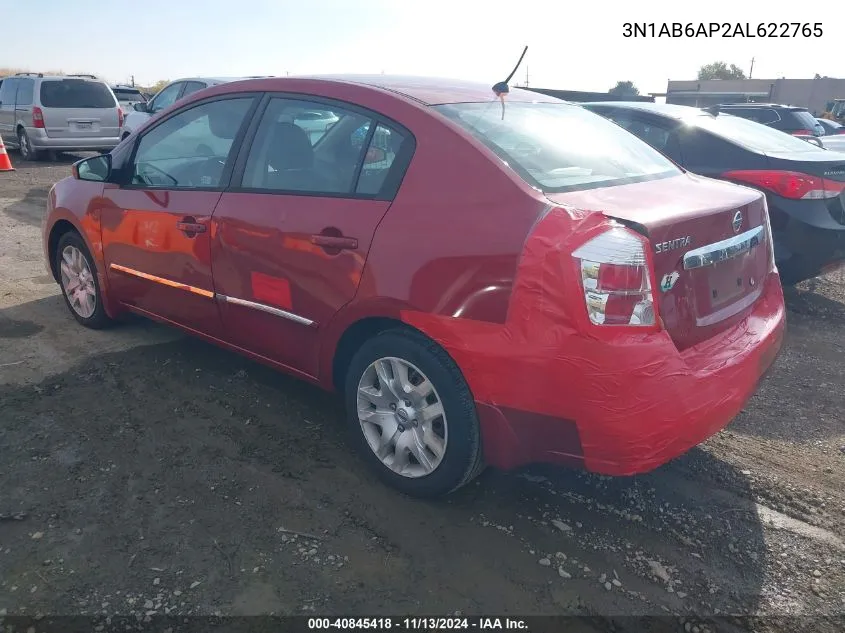 2010 Nissan Sentra 2.0S VIN: 3N1AB6AP2AL622765 Lot: 40845418