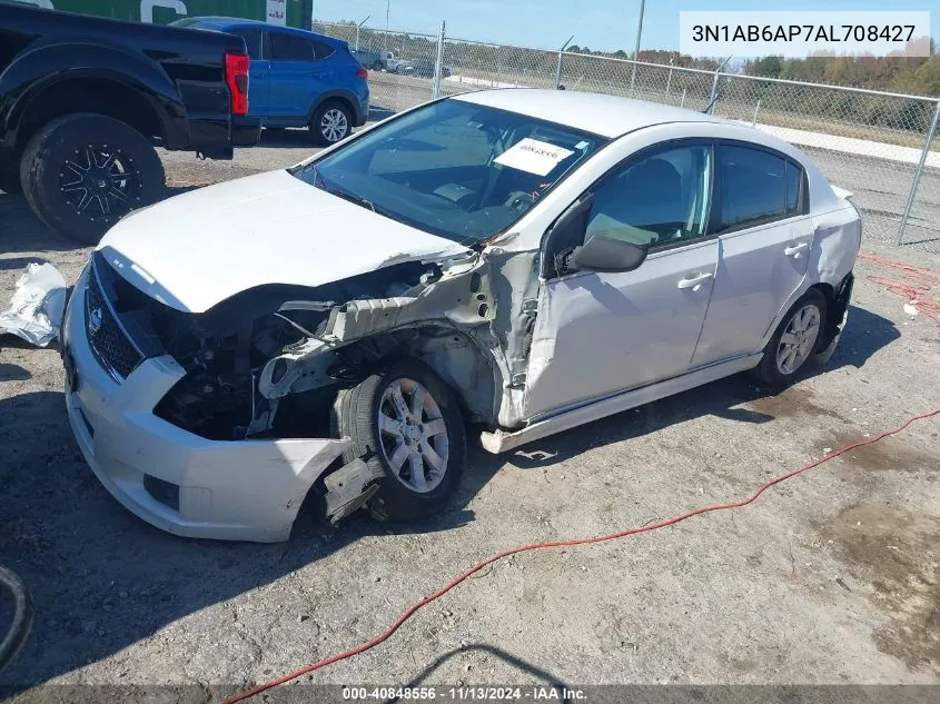 2010 Nissan Sentra 2.0Sr VIN: 3N1AB6AP7AL708427 Lot: 40848556