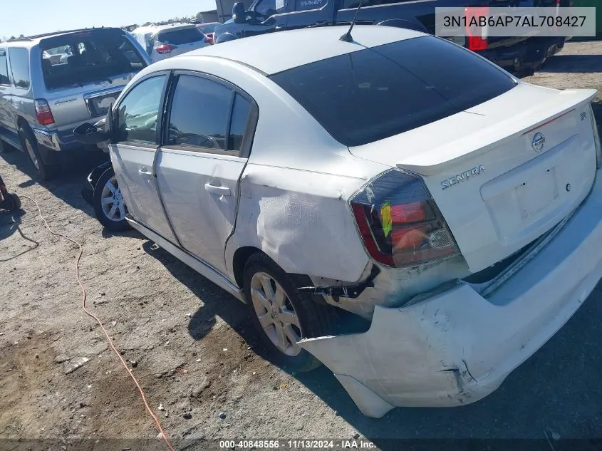 2010 Nissan Sentra 2.0Sr VIN: 3N1AB6AP7AL708427 Lot: 40848556