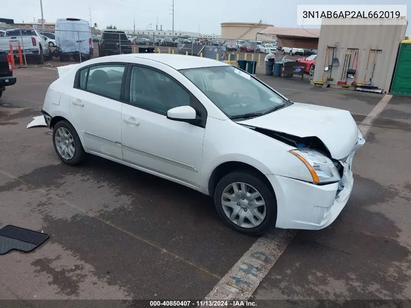 2010 Nissan Sentra 2.0S VIN: 3N1AB6AP2AL662019 Lot: 40850407