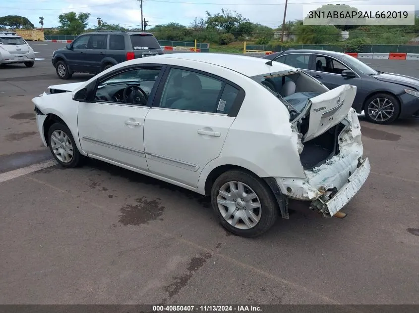 2010 Nissan Sentra 2.0S VIN: 3N1AB6AP2AL662019 Lot: 40850407