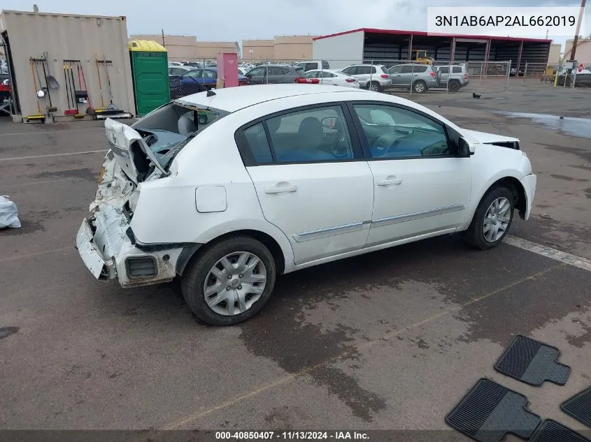 2010 Nissan Sentra 2.0S VIN: 3N1AB6AP2AL662019 Lot: 40850407