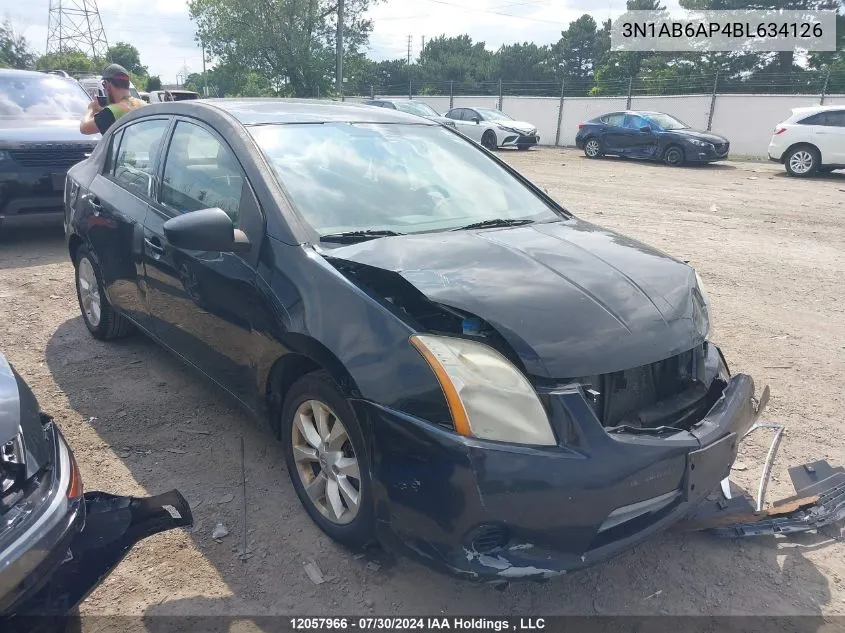 2011 Nissan Sentra 2.0/2.0S/Sr/2.0Sl VIN: 3N1AB6AP4BL634126 Lot: 12057966