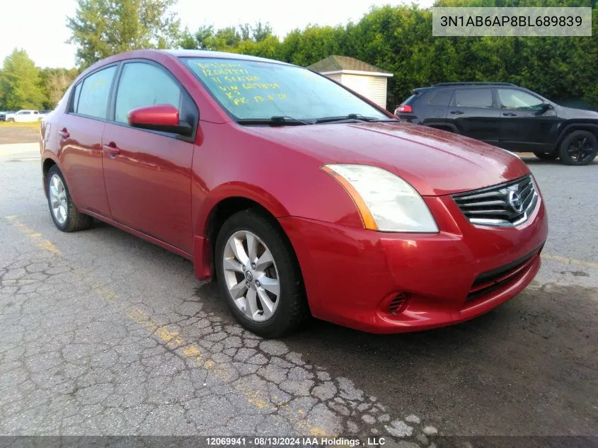 2011 Nissan Sentra 2.0/2.0S/Sr/2.0Sl VIN: 3N1AB6AP8BL689839 Lot: 12069941