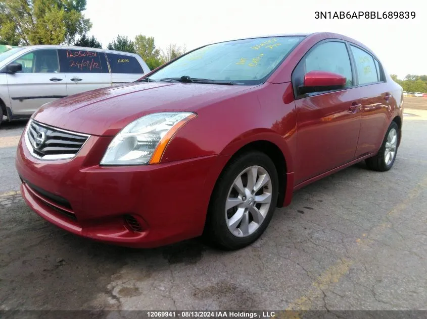 2011 Nissan Sentra 2.0/2.0S/Sr/2.0Sl VIN: 3N1AB6AP8BL689839 Lot: 12069941