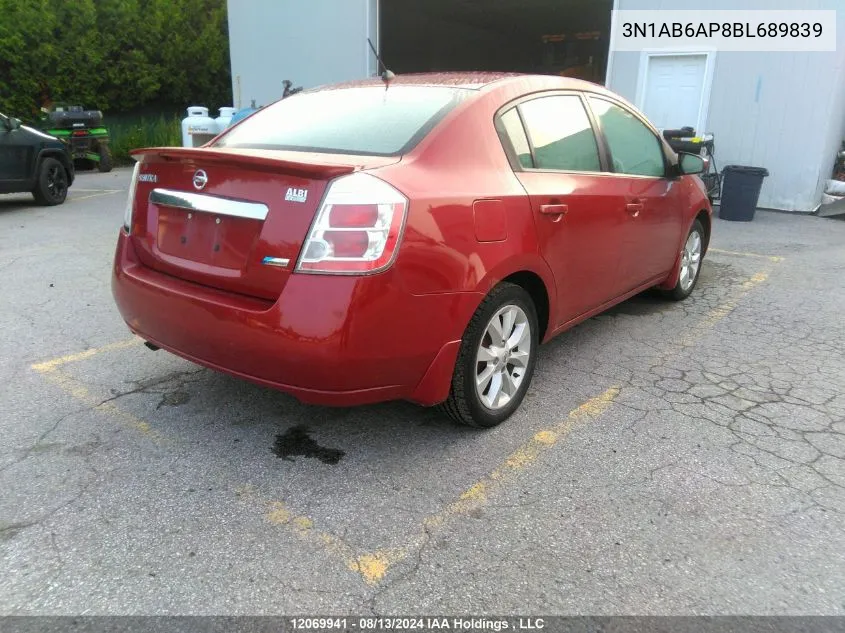 2011 Nissan Sentra 2.0/2.0S/Sr/2.0Sl VIN: 3N1AB6AP8BL689839 Lot: 12069941