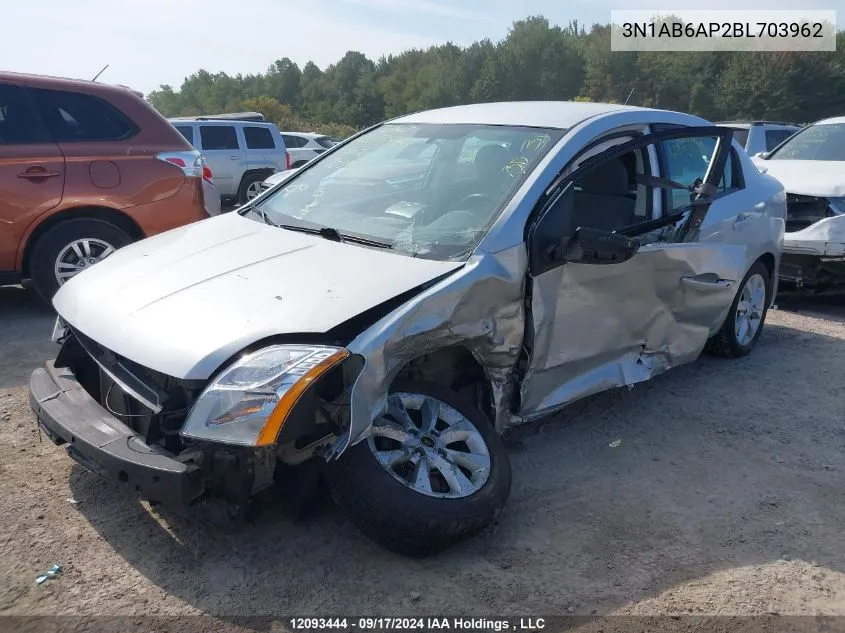 2011 Nissan Sentra VIN: 3N1AB6AP2BL703962 Lot: 12093444