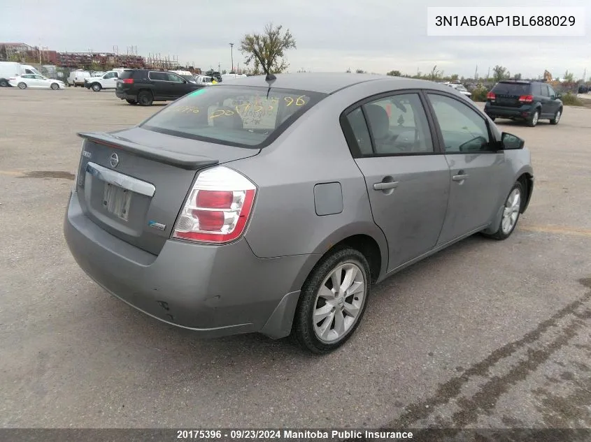 2011 Nissan Sentra 2.0 S VIN: 3N1AB6AP1BL688029 Lot: 20175396