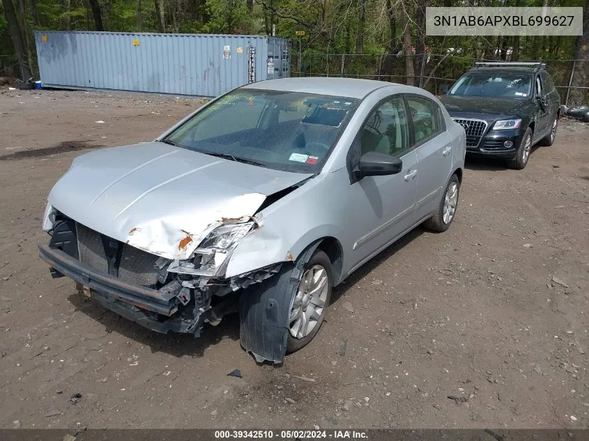 2011 Nissan Sentra 2.0S VIN: 3N1AB6APXBL699627 Lot: 39342510