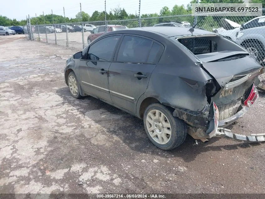 2011 Nissan Sentra 2.0S VIN: 3N1AB6APXBL697523 Lot: 39567214