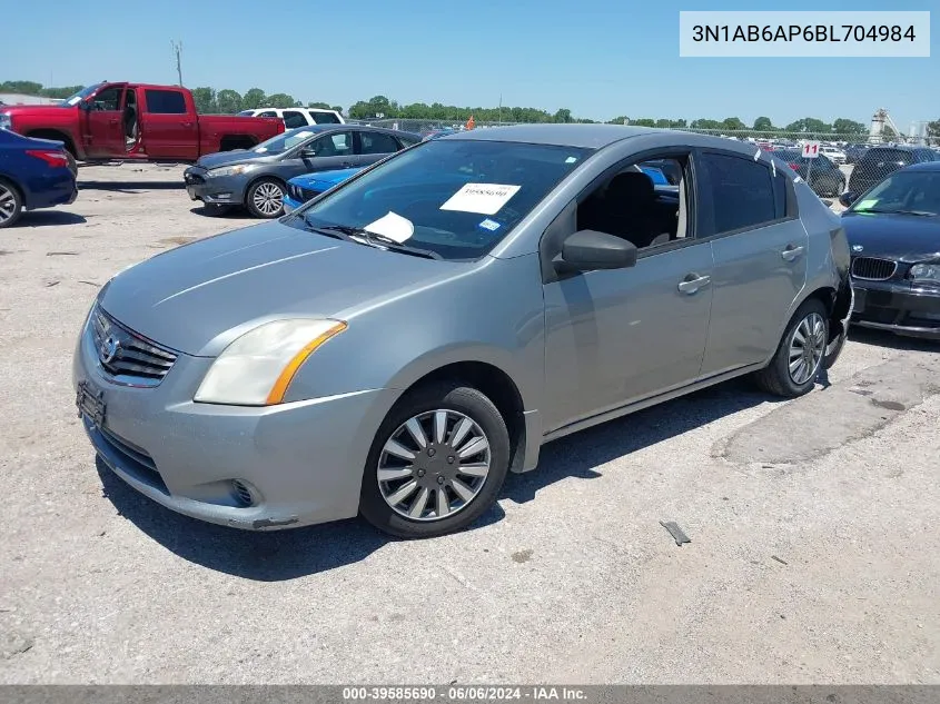 2011 Nissan Sentra 2.0 VIN: 3N1AB6AP6BL704984 Lot: 39585690