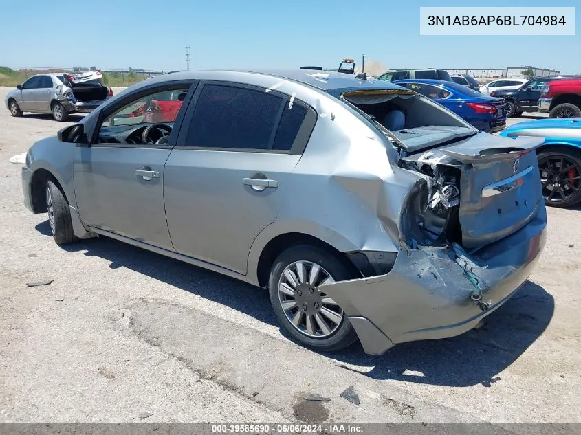 3N1AB6AP6BL704984 2011 Nissan Sentra 2.0