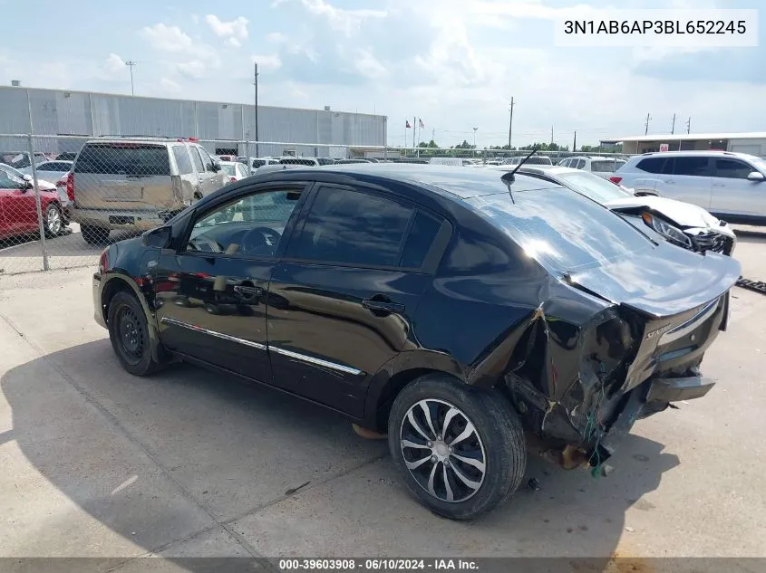 2011 Nissan Sentra 2.0S VIN: 3N1AB6AP3BL652245 Lot: 39603908