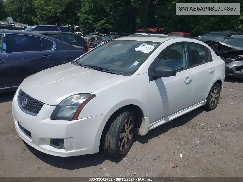 3N1AB6AP4BL704367 2011 Nissan Sentra 2.0Sr