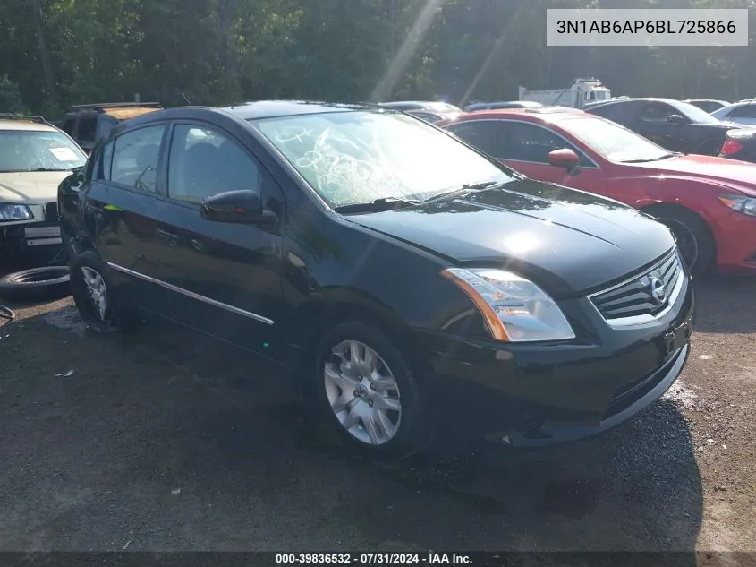 2011 Nissan Sentra 2.0S VIN: 3N1AB6AP6BL725866 Lot: 39836532