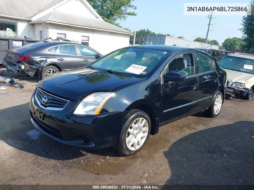 2011 Nissan Sentra 2.0S VIN: 3N1AB6AP6BL725866 Lot: 39836532