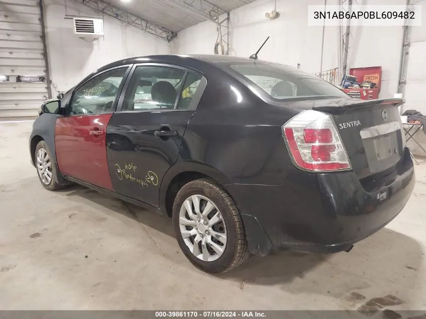 2011 Nissan Sentra 2.0S VIN: 3N1AB6AP0BL609482 Lot: 39861170