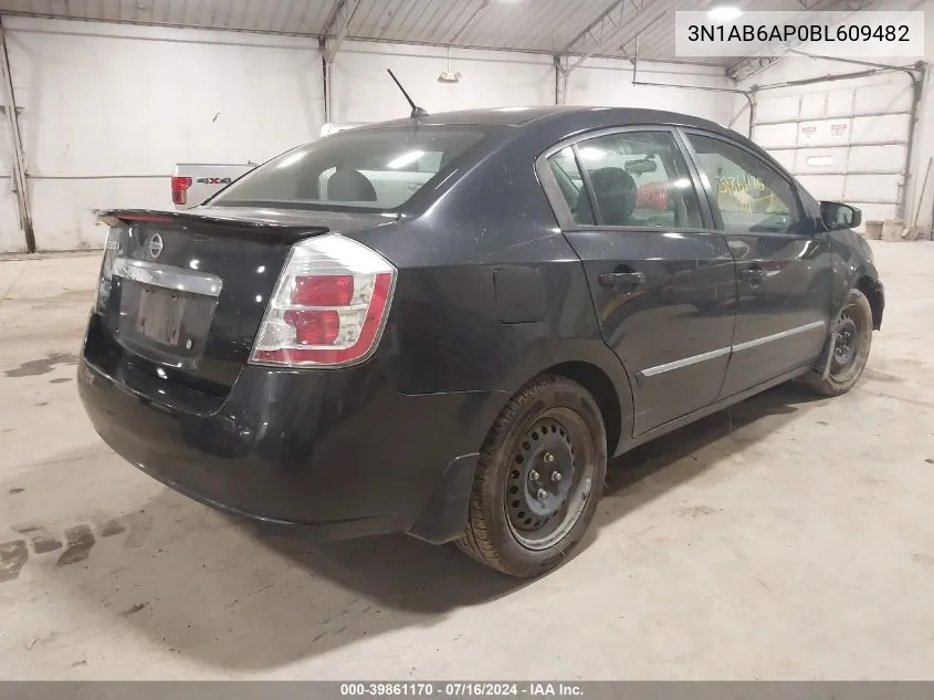 2011 Nissan Sentra 2.0S VIN: 3N1AB6AP0BL609482 Lot: 39861170