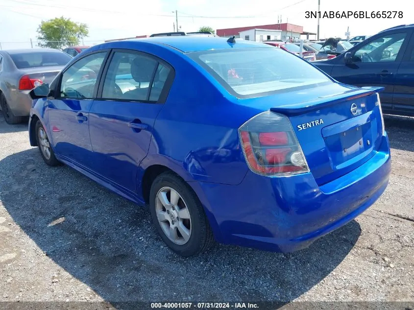 2011 Nissan Sentra 2.0Sr VIN: 3N1AB6AP6BL665278 Lot: 40001057