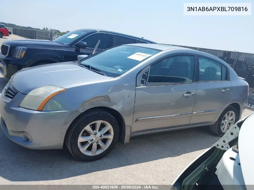 2011 Nissan Sentra 2.0Sl VIN: 3N1AB6APXBL709816 Lot: 40031609