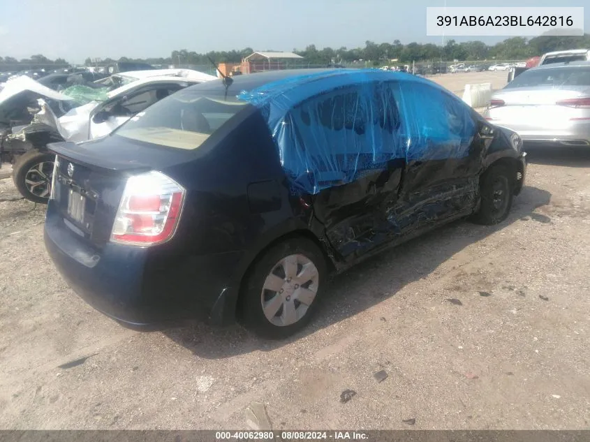 2011 Nissan Sentra VIN: 391AB6A23BL642816 Lot: 40062980