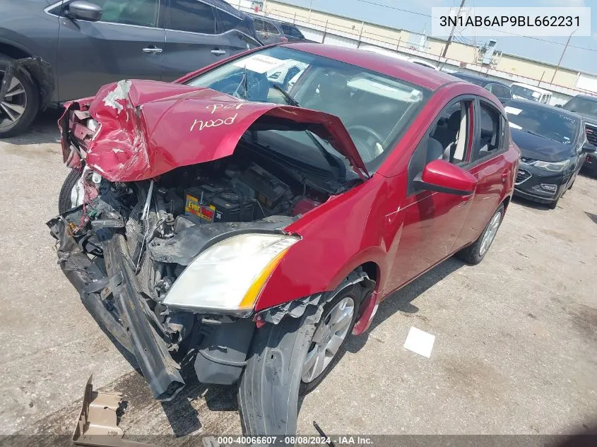 2011 Nissan Sentra 2.0 VIN: 3N1AB6AP9BL662231 Lot: 40066607