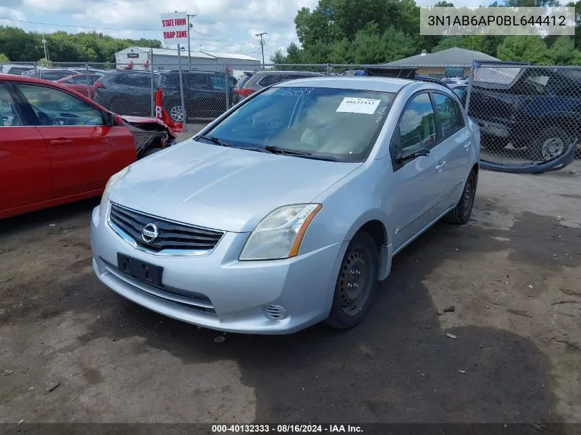 2011 Nissan Sentra 2.0S VIN: 3N1AB6AP0BL644412 Lot: 40132333