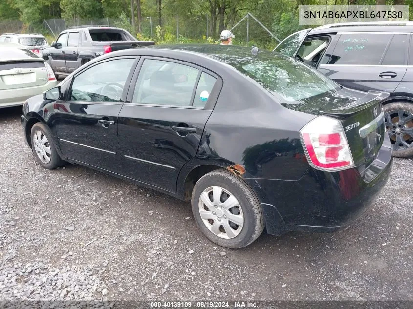 2011 Nissan Sentra 2.0 VIN: 3N1AB6APXBL647530 Lot: 40139109