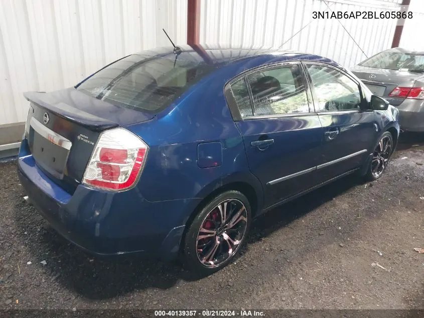 2011 Nissan Sentra 2.0S VIN: 3N1AB6AP2BL605868 Lot: 40139357