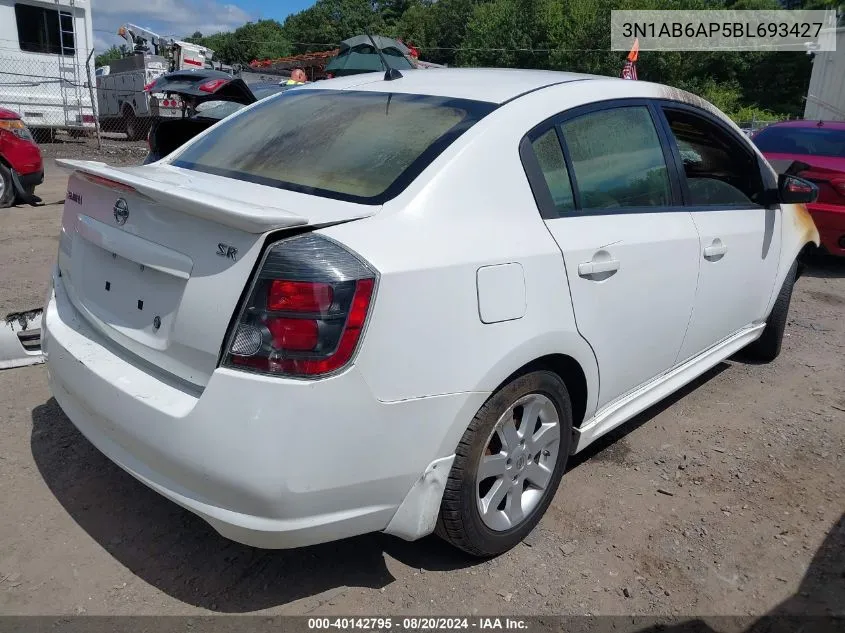 2011 Nissan Sentra 2.0Sr VIN: 3N1AB6AP5BL693427 Lot: 40142795