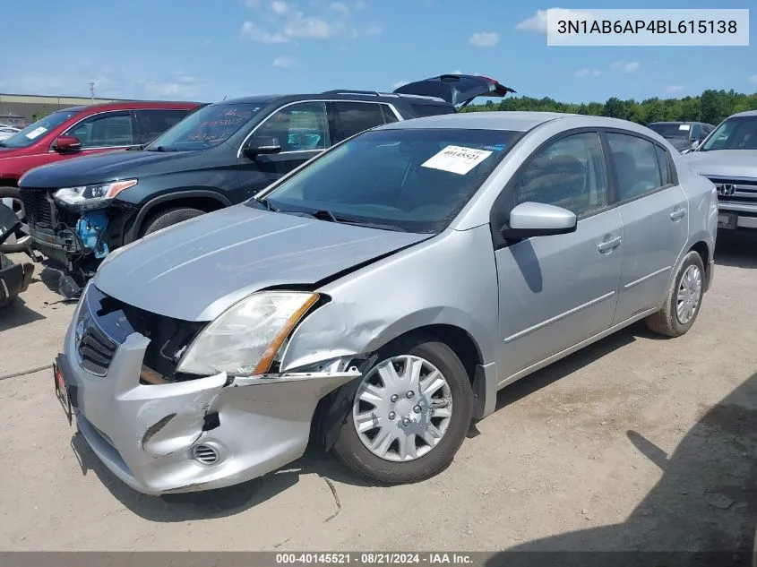 2011 Nissan Sentra 2.0 VIN: 3N1AB6AP4BL615138 Lot: 40145521