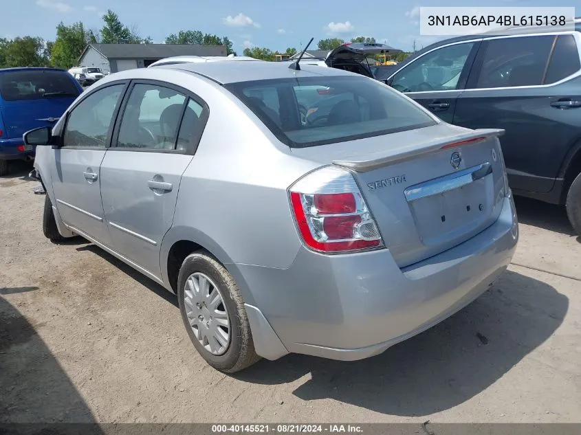 2011 Nissan Sentra 2.0 VIN: 3N1AB6AP4BL615138 Lot: 40145521