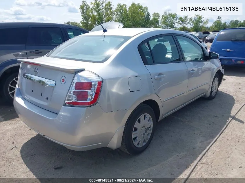 2011 Nissan Sentra 2.0 VIN: 3N1AB6AP4BL615138 Lot: 40145521